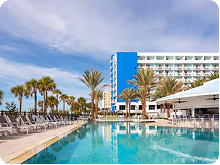 Resort pool facing the Gulf