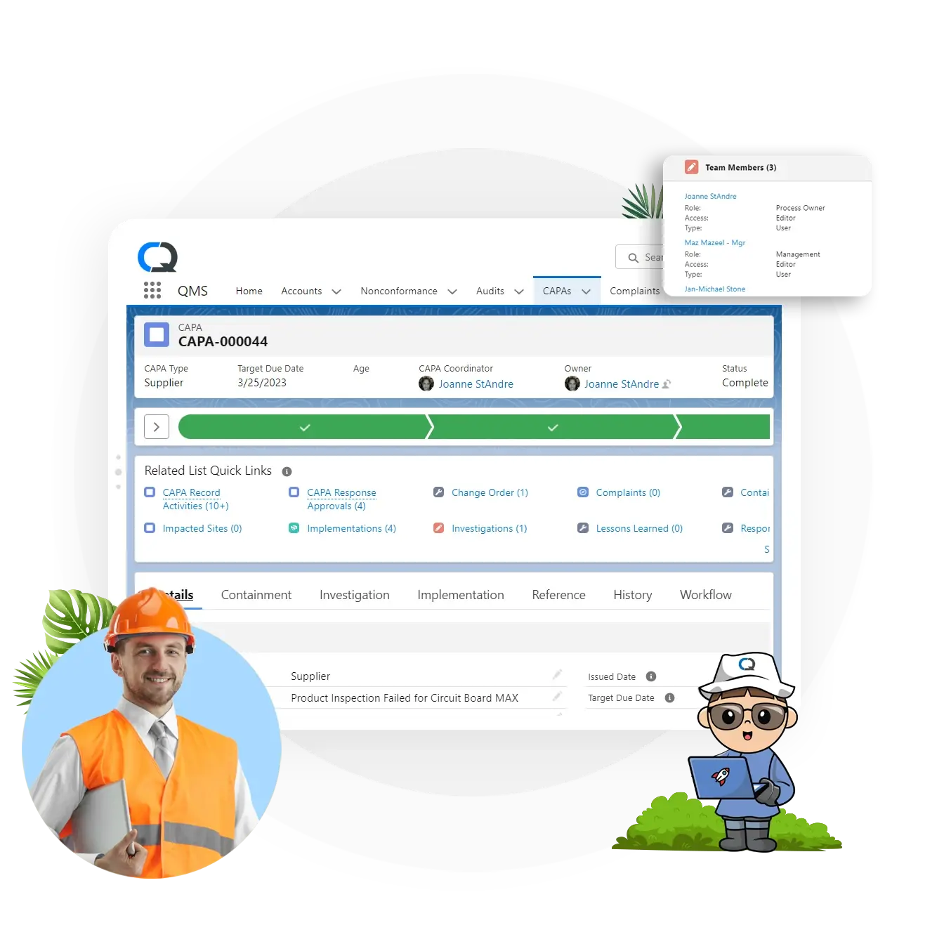 CAPA Mangement Software for Manufacturing Dashboard