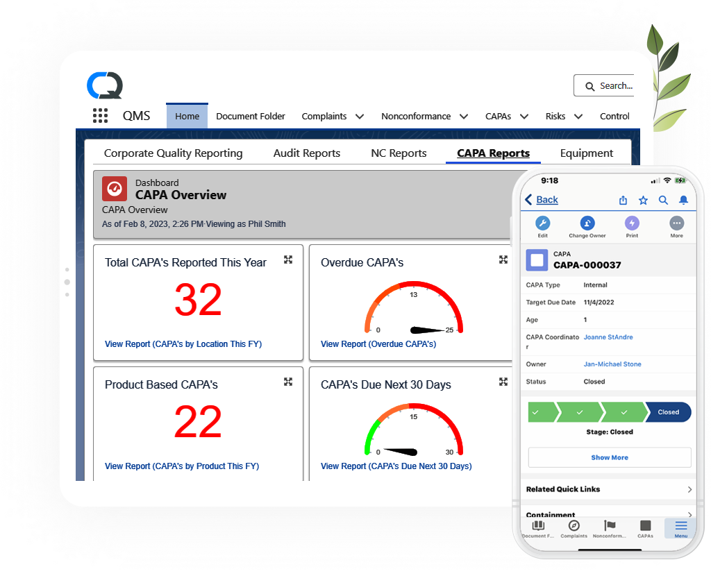 Software für CAPA- und Qualitätsmanagement