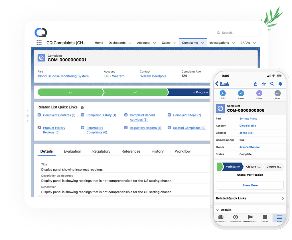 Beschwerdemanagementsystem-Screenshot