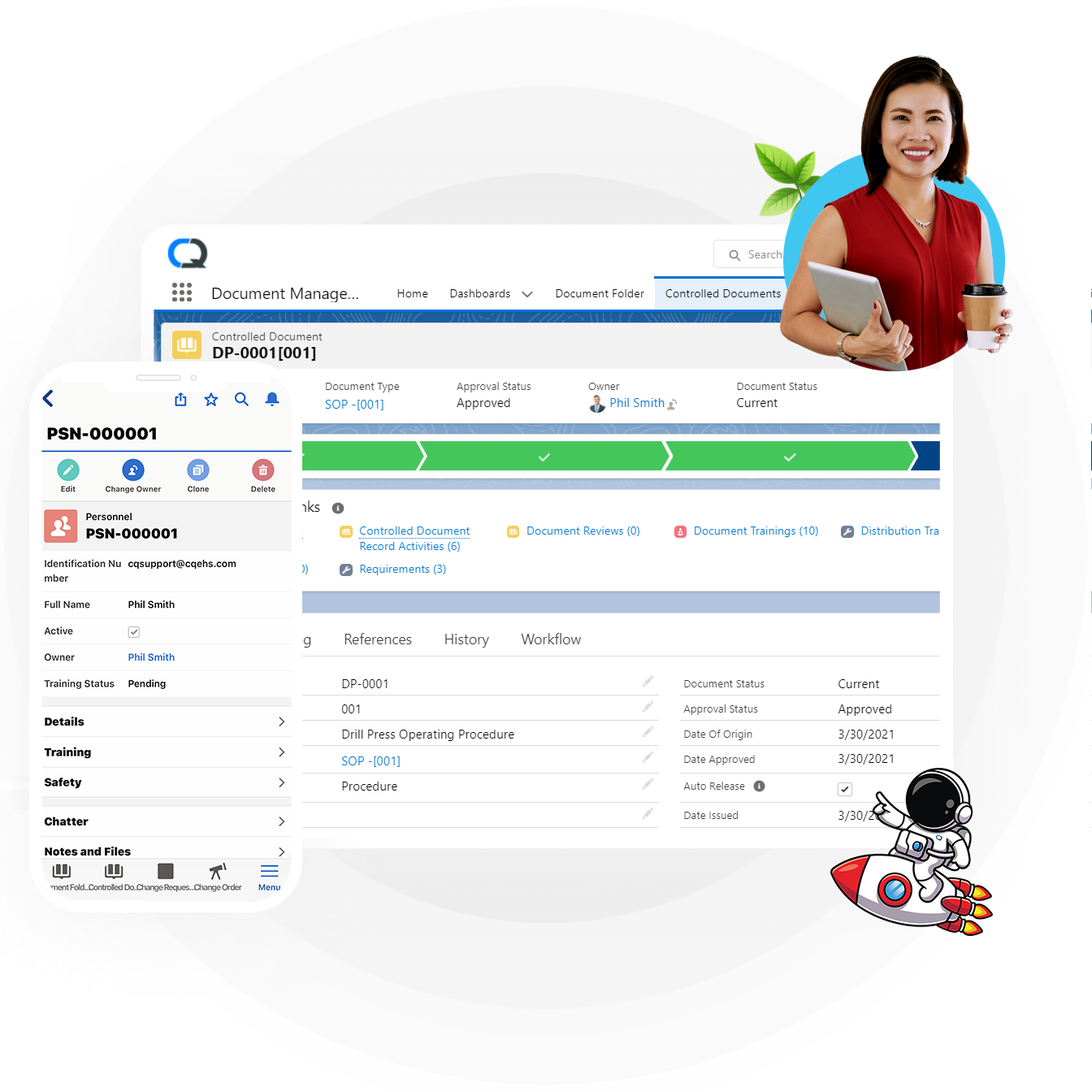 Dokumenten- und Lernmanagement-Dashboard
