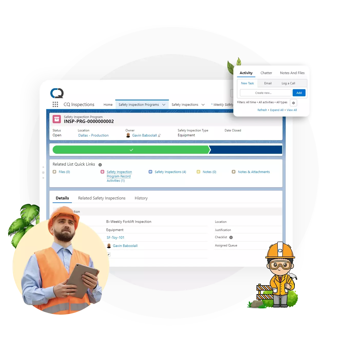 safety inspection software dashboard