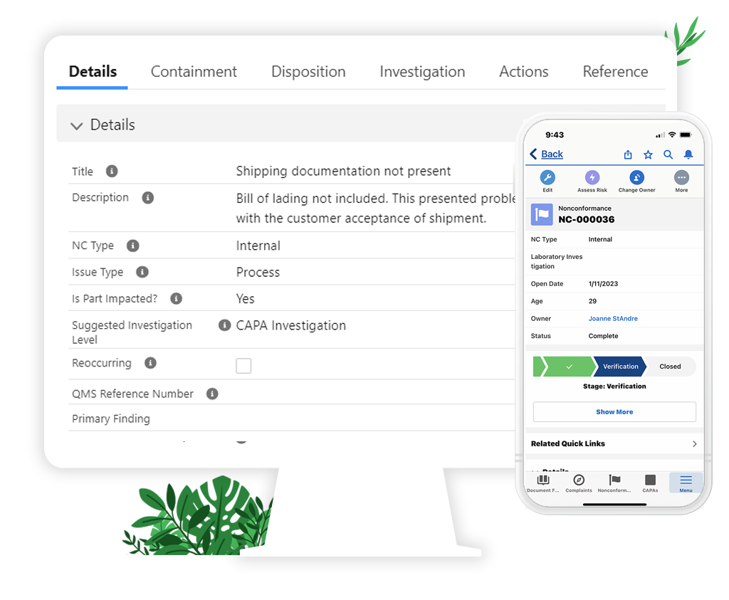 understanding of nonconformance software